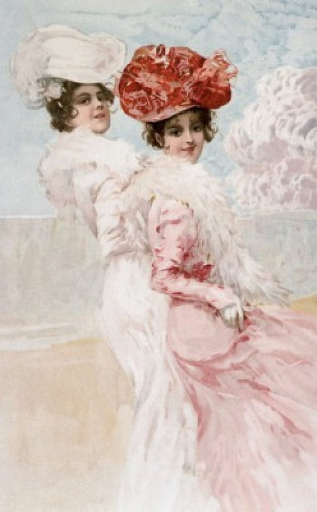 Two Women Nostalgia Cards Canvas Art - (24 x 36)