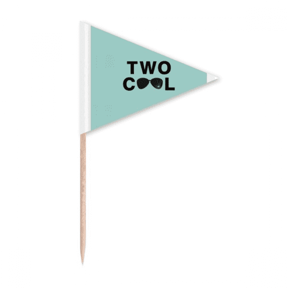 Two Year Old Cool Glasses Broken Toothpick Triangle Cupcake Toppers Flag