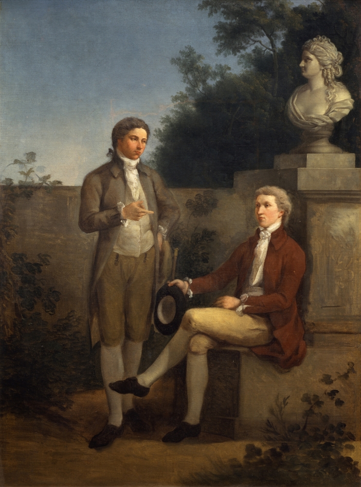 Two Young Men In The Garden Canvas Art - (24 x 36)