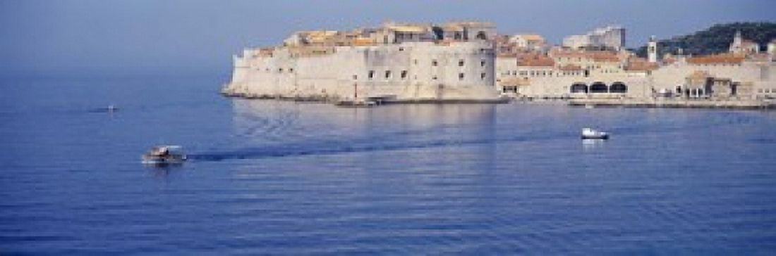 Two boats in the sea Dubrovnik Croatia Canvas Art - Panoramic Images (18 x 6)