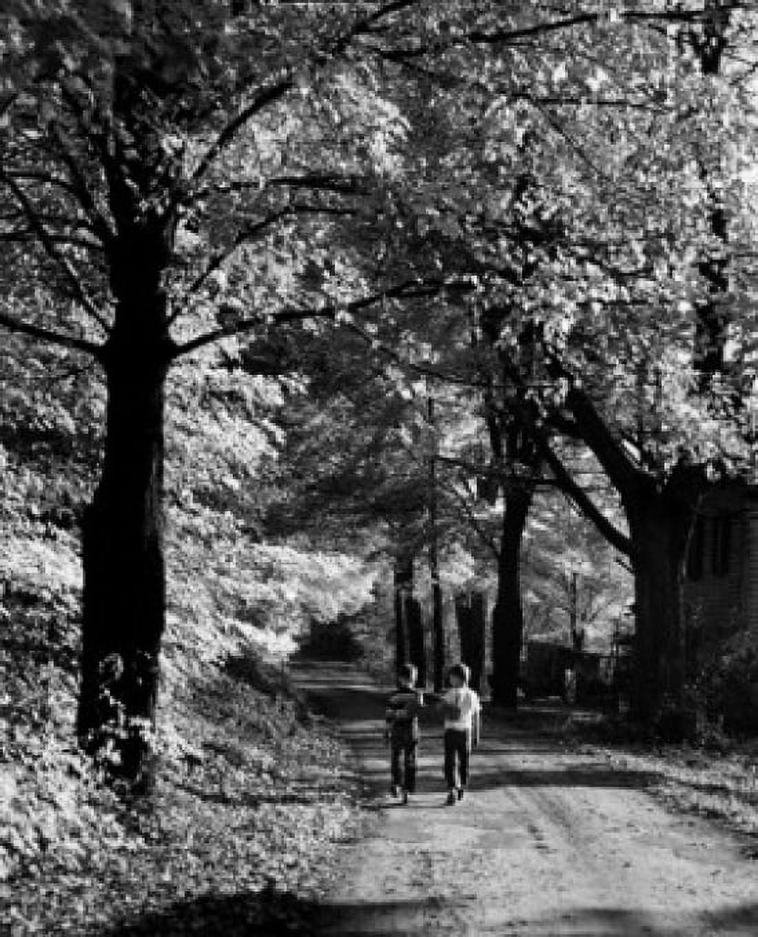 Two boys walking on dirt road Canvas Art - (18 x 24)