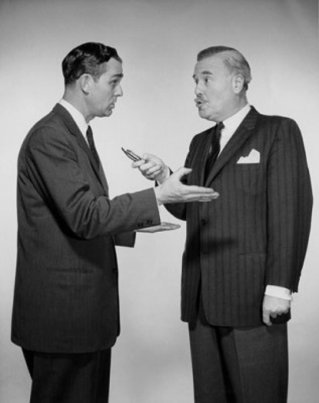 Two businessman arguing Canvas Art - (18 x 24)