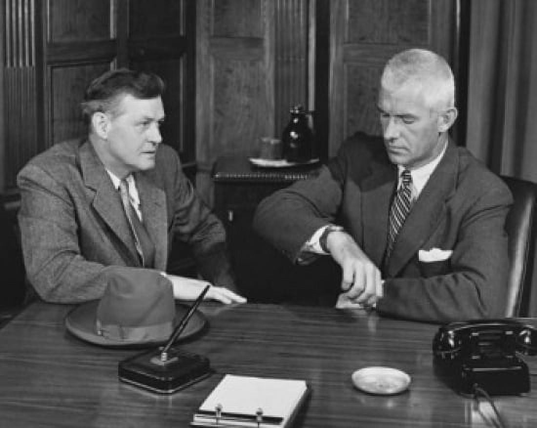 Two businessmen sitting together in an office Canvas Art -  (18 x 24)