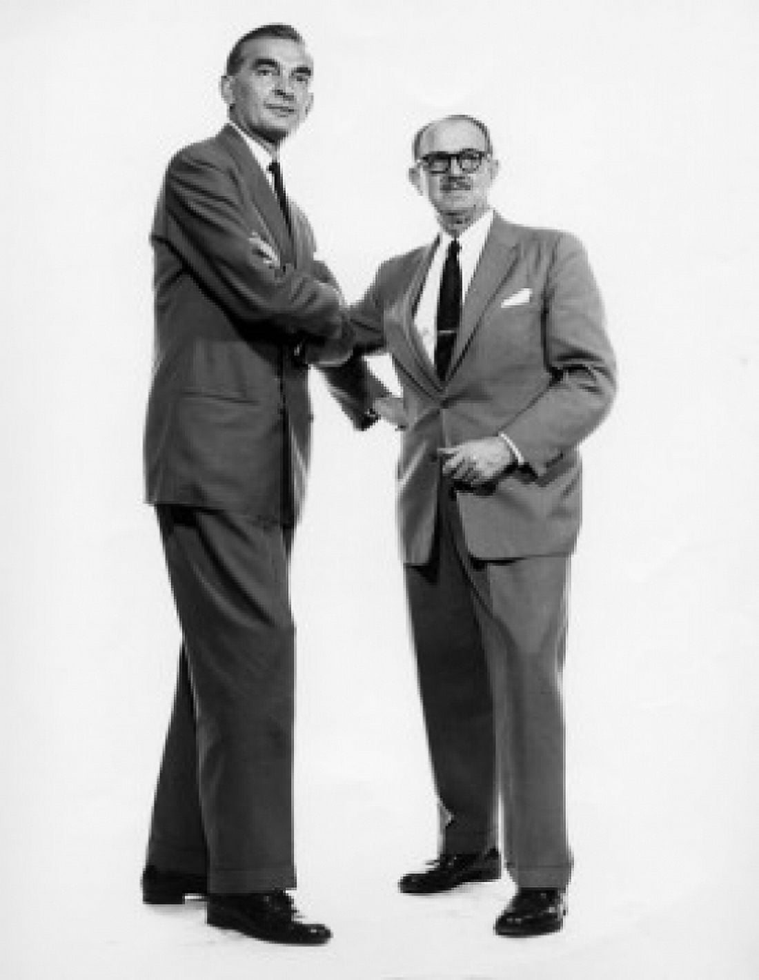 Two businessmen standing together Canvas Art - (18 x 24)
