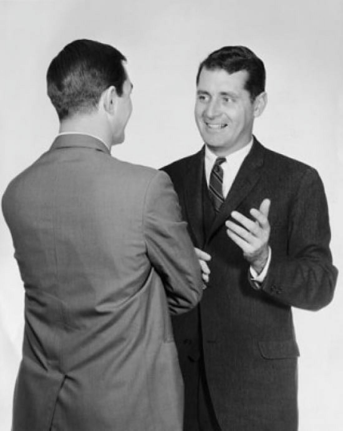 Two businessmen talking Canvas Art - (18 x 24)