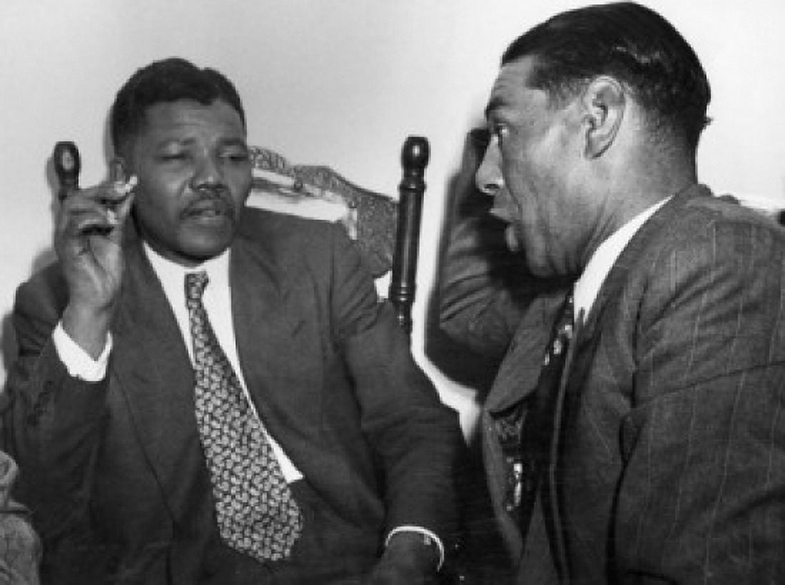 Two businessmen talking Canvas Art - (24 x 36)