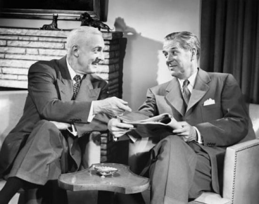 Two businessmen talking to each other Canvas Art - (18 x 24)