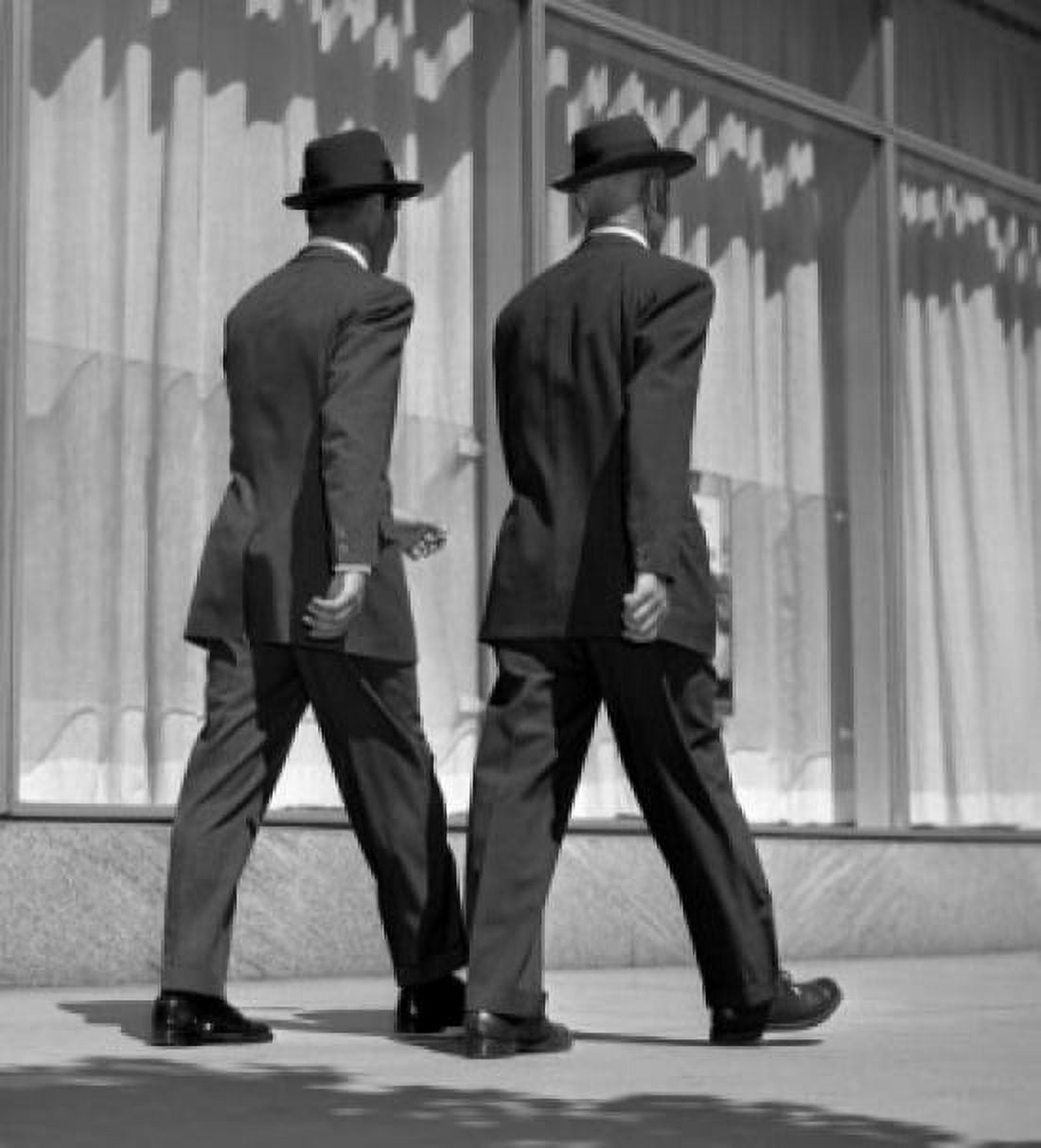 Two businessmen walking on street Canvas Art - (24 x 36)