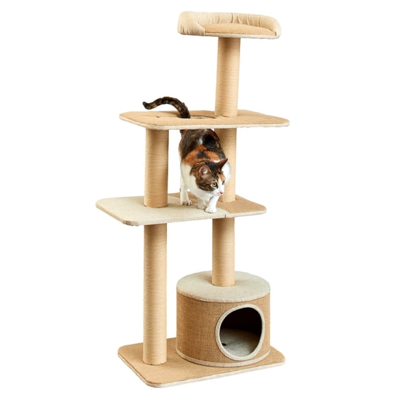 Two by Two Alexandria - Beige Scratching Post Cat Furniture - 51.2 in. Tall