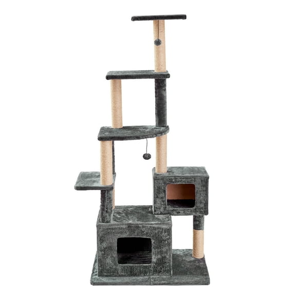 Two by Two Athens - Black Scratching Post Cat Furniture - 66 in. Tall