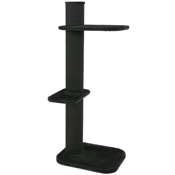 Two by Two Austin Cat Tree 3 - Black Scratching Post Cat Furniture - 58.3 in. Tall