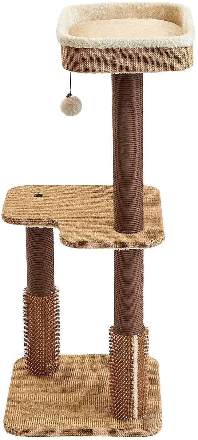 Two by Two Beech 39-inch Cat Tree, Tower, Condo, Scratch Pad & Playground