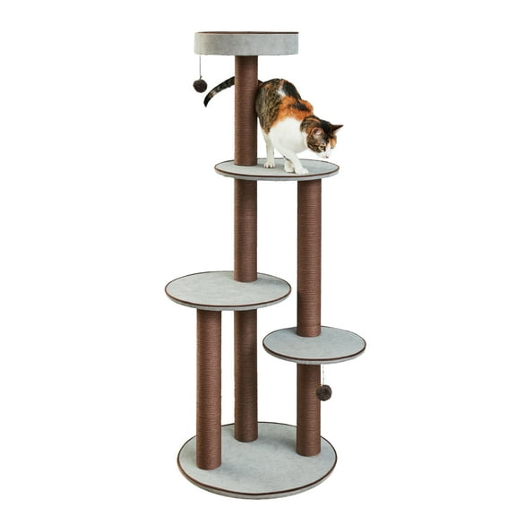 Two by Two Bloomfield - Gray Scratching Post Cat Furniture - 59.3 in. Tall