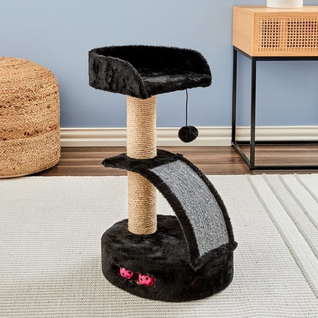 Two by Two Camellia 13.8-inch Contemporary Cat Tree, Scratch Pad and Play Perch