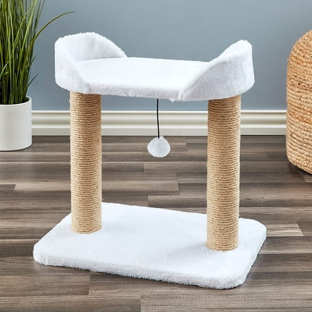 Two by Two Compact Cat Tree with Cozy Bed & Fluffy Toy
