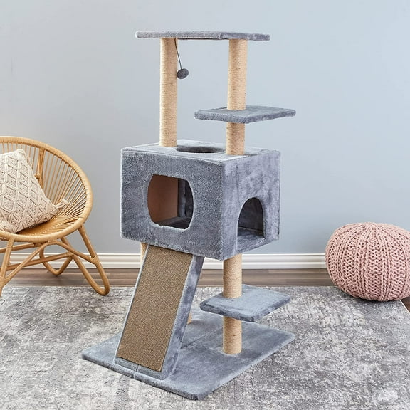 Two by Two Cortland Cat Tower, Scratch Pad and Playground