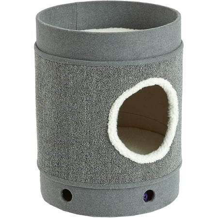 Two by Two Cozy Cat Condo with Scratch Pad, Grey