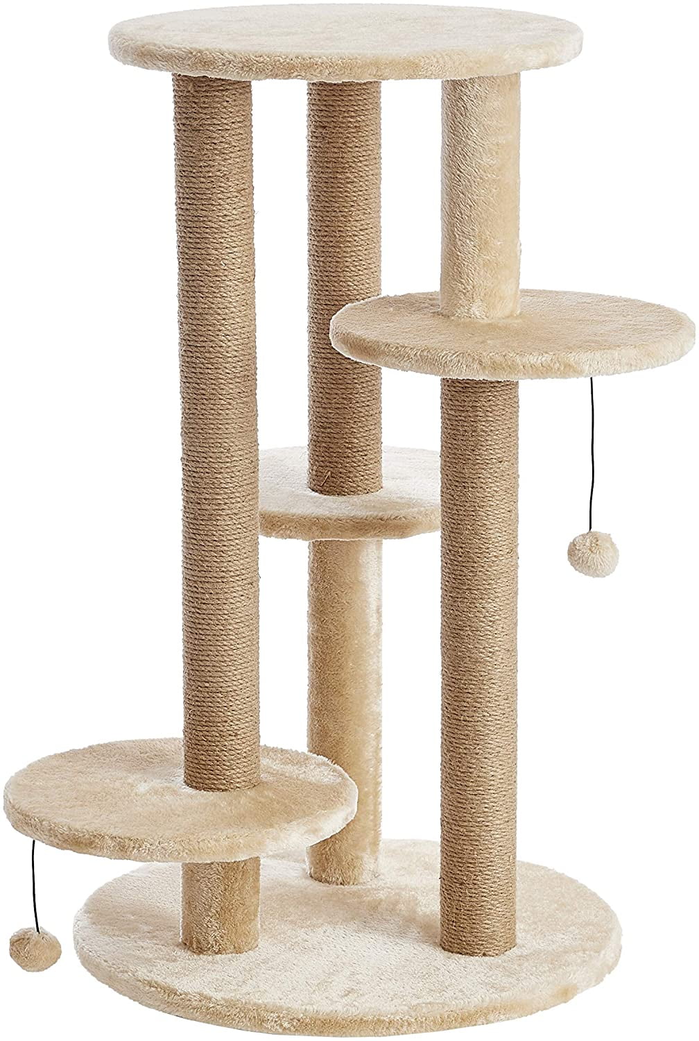 Beige Sisal Multilevel Cat Tree with Scratch Pads
