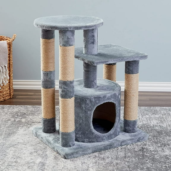 Two by Two Gala 30.5-inch Cat Tree, Cat Tower, Scratch Pad, Perch & Playground