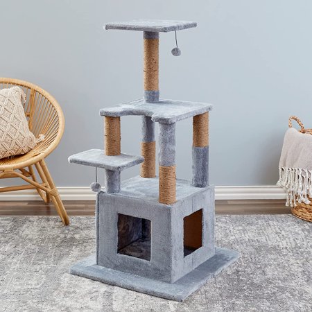 Two by Two Cat Playground with 5 Scratching Posts, Solid
