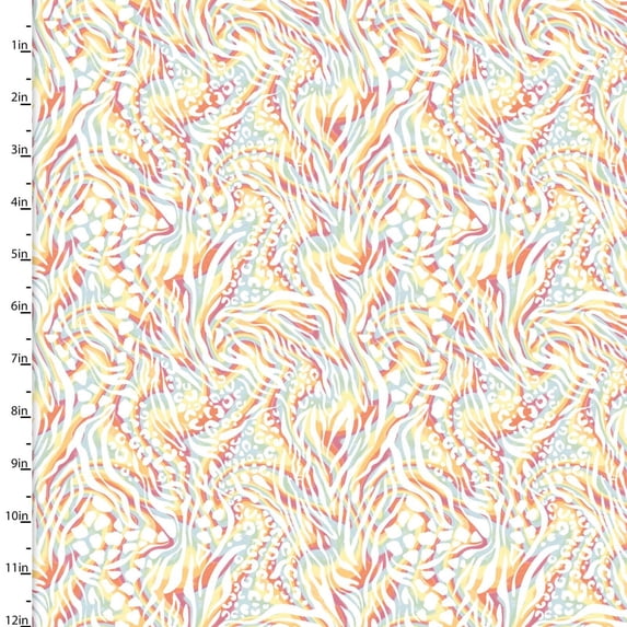 Two by Two Rainbow Swirl Multi Cotton Fabric