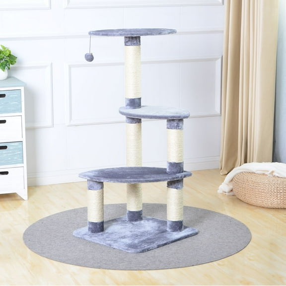 Two by Two Sacramento - Gray Scratching Post Cat Furniture - 41.7 in. Tall