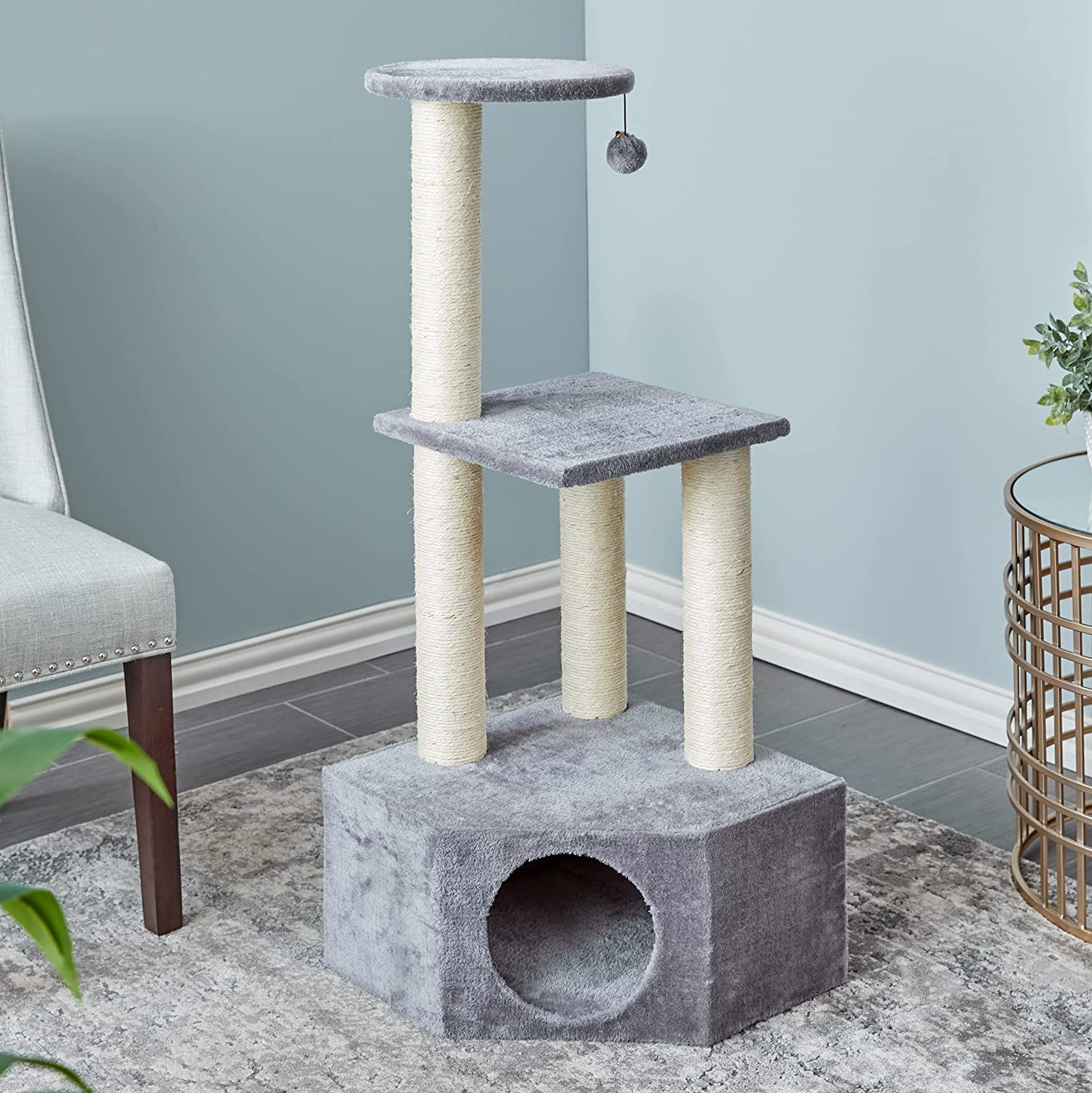 Two by Two Wisteria Multilevel Cat Tower and Scratch Pad
