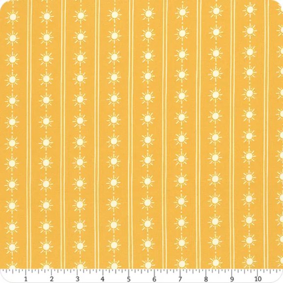 Two by Two Yellow Happy Rays Cotton Fabric
