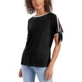 thumbnail image 1 of Two by Vince Camuto Ladies' Tie Sleeve Top, Black/White XL, 1 of 3