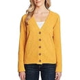 thumbnail image 1 of Two by Vince Camuto Women's Long Sleeve Button Up Cardigan (Mustard(Yellow), X-Large), 1 of 2