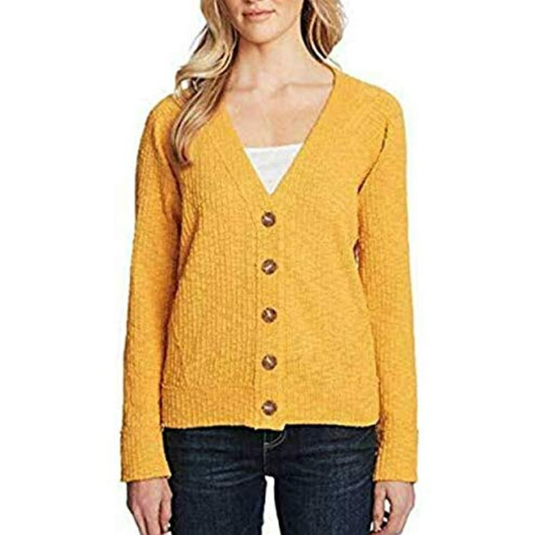 Mustard yellow cardigan womens 2025