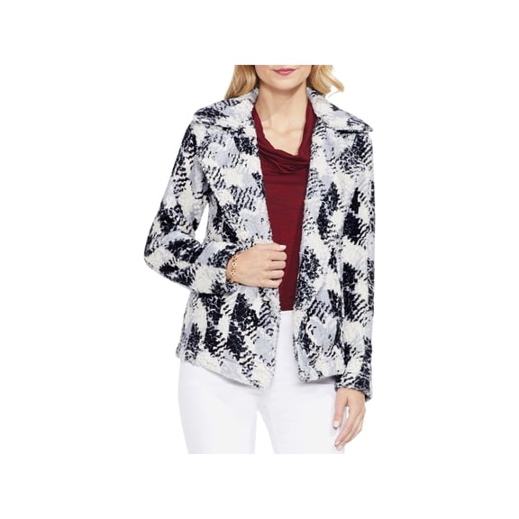 Two by Vince Camuto Womens Houndstooth Day to Night Open-Front Blazer