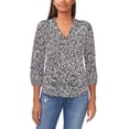 thumbnail image 1 of Vince Camuto Womens V Neck Blouse Black White XS, 1 of 3