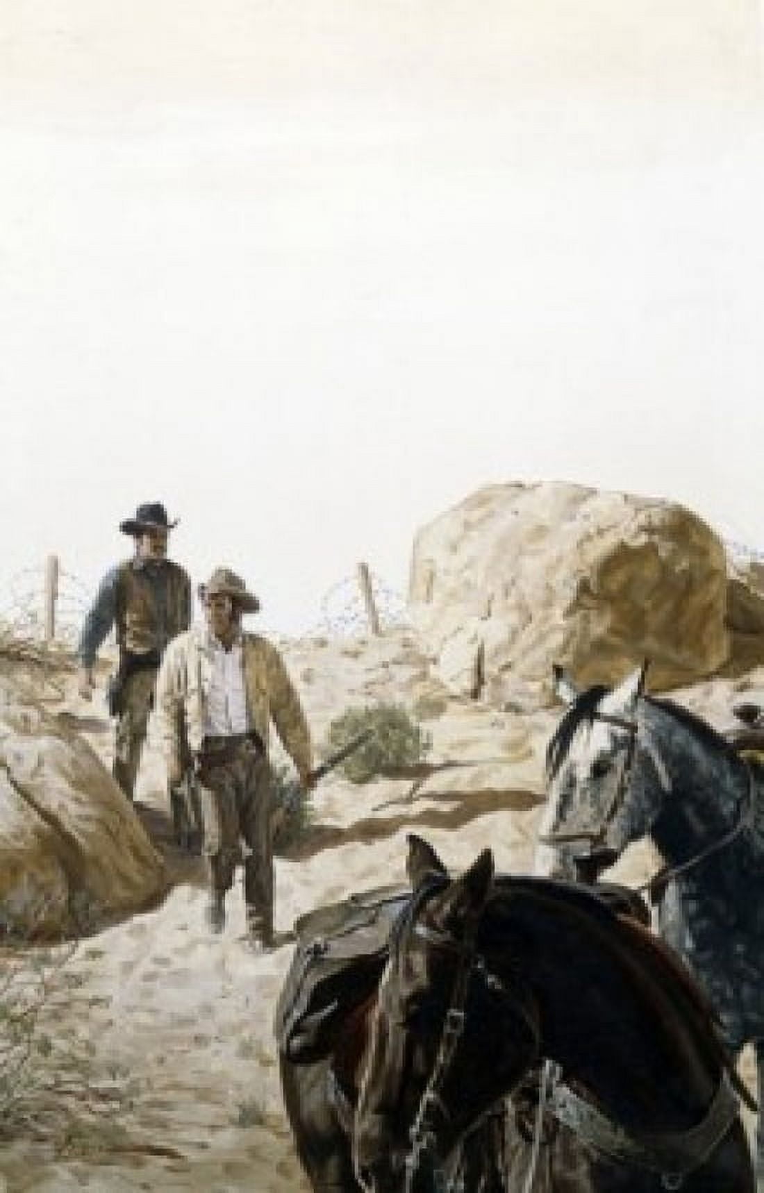 Two cowboys with horses Canvas Art -  (24 x 36)