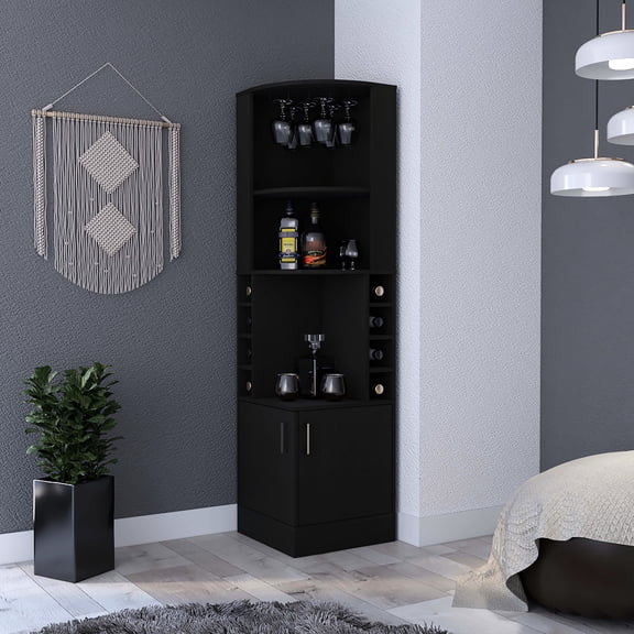 Melamine filler, two - door bottom cabinet | Entertainment space, store bottles safely