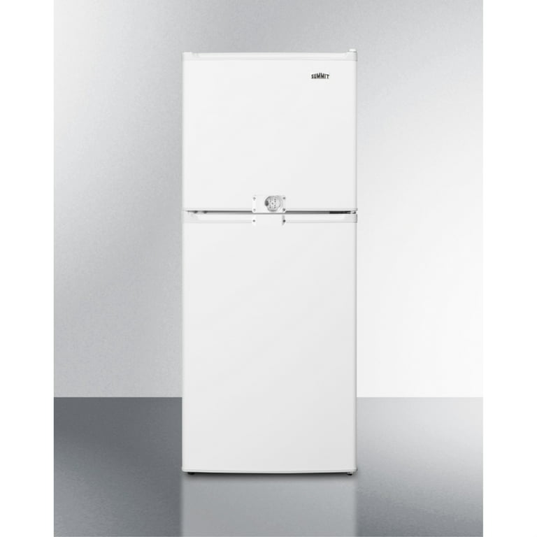Two-door refrigerator-freezer in slim 18 width, with combination lock