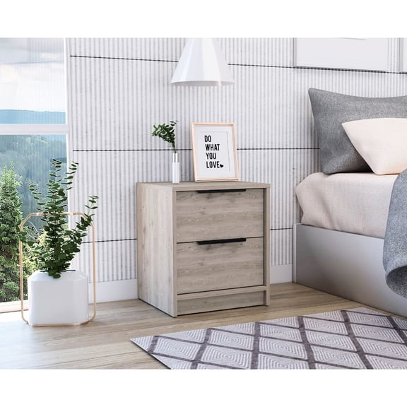 Two-drawer Side Table / Multipurpose Use in Bedroom or Living Room