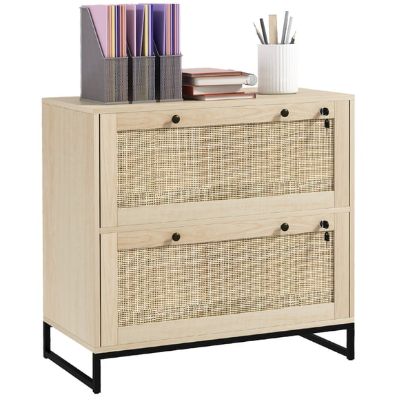 Two - drawer, melamine - coated - Lockable for document security - Workplace or study area - Add boho charm and organize files