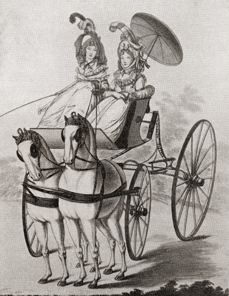 Two eighteenth century ladies in a carriage From Illustrierte Sittengeschichte vom Mittelalter bis zur Gegenwart by Eduard Fuchs published 1909 Canvas Art - Ken Welsh Design Pics (24 x 32)