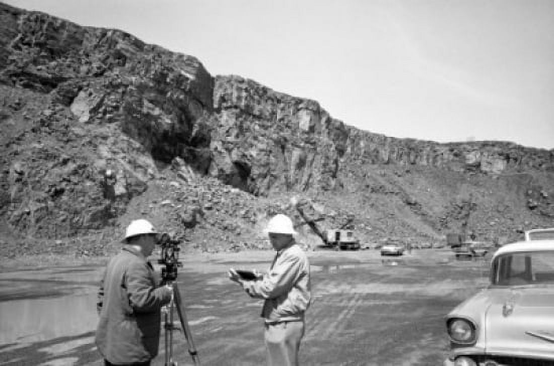 Two engineers with theodolite Canvas Art - (18 x 24)