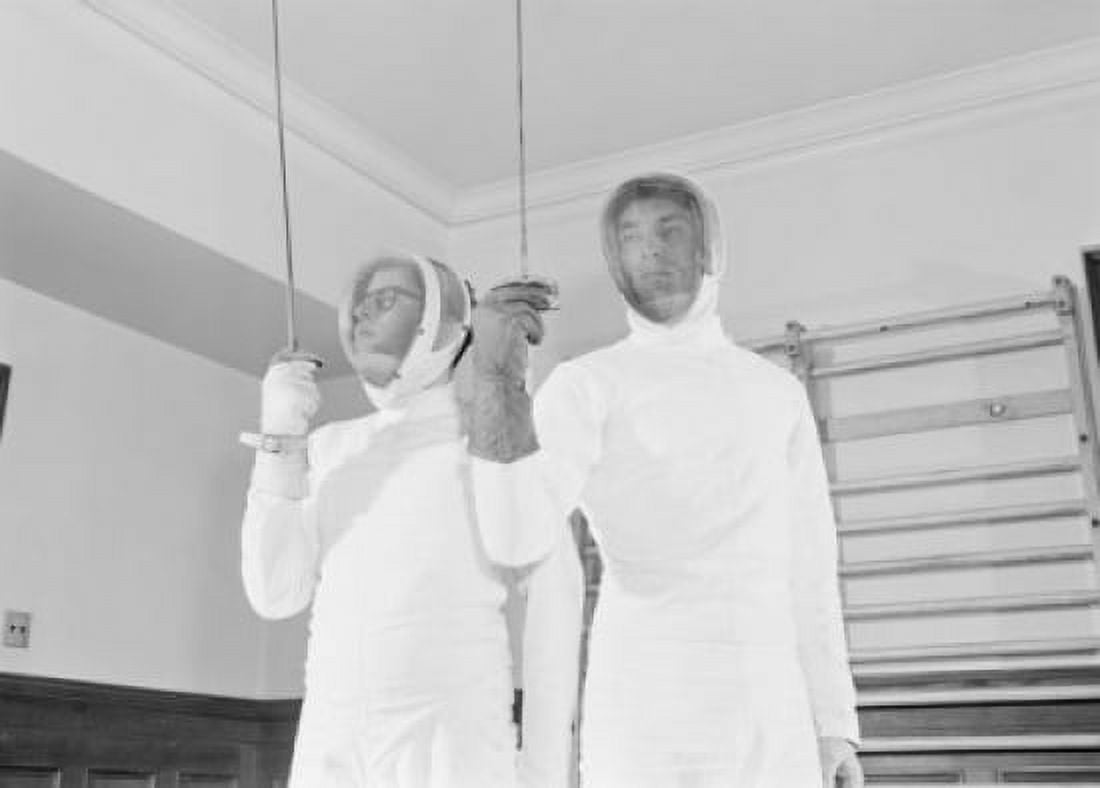 Two fencers Canvas Art -  (18 x 24)