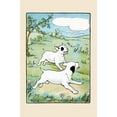 thumbnail image 1 of Two fox terriers run across the field.  An illustration from a series of children's books which came free with the Public Ledger newspaper. Poster Print by Julia Dyar Hardy (24 x 36), 1 of 1