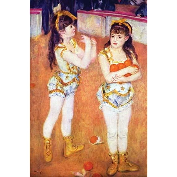 Two girls stand in the ring at the circus Poster Print by Pierre-August Renoir (18 x 24)