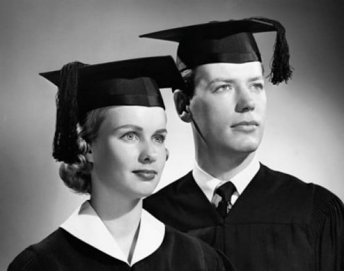 Two graduates in graduation gowns Canvas Art - (18 x 24)