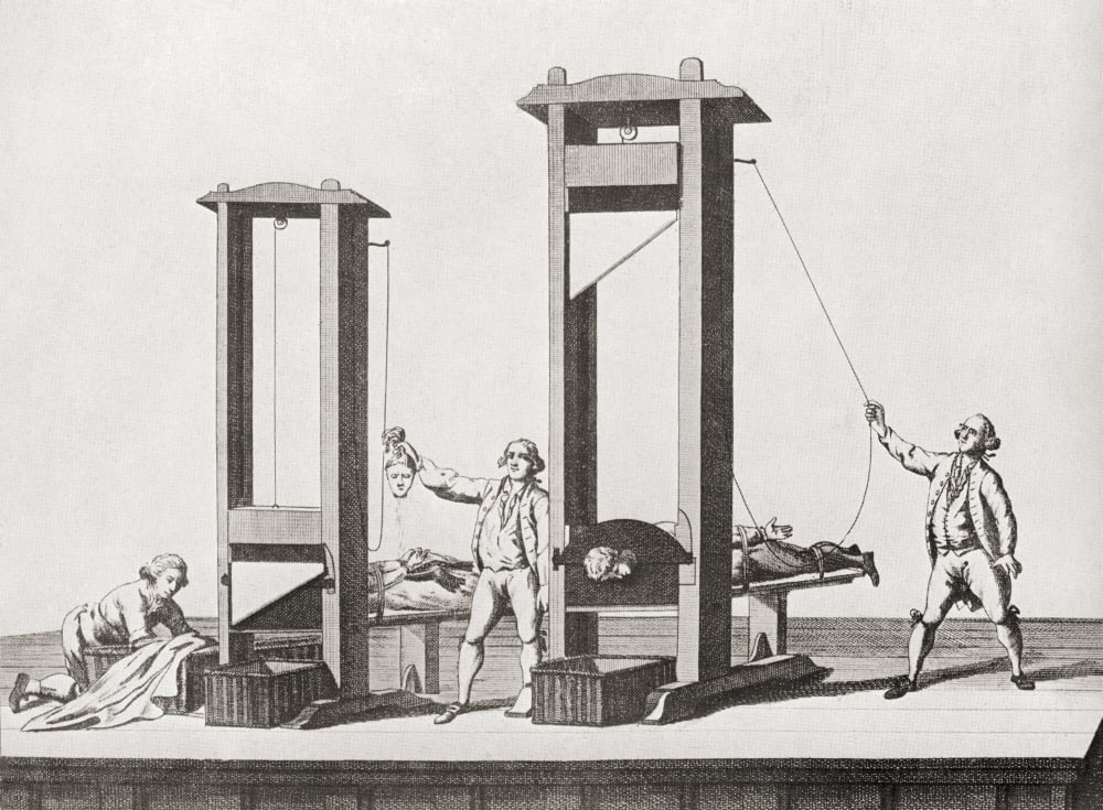Two guillotines from the time of the French Revolution From a contemporary print Canvas Art - Ken Welsh Design Pics (32 x 24)
