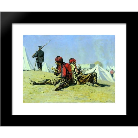 Two hawks (Bashi-bazouk) 20x24 Framed Art Print by Vasily Vereshchagin