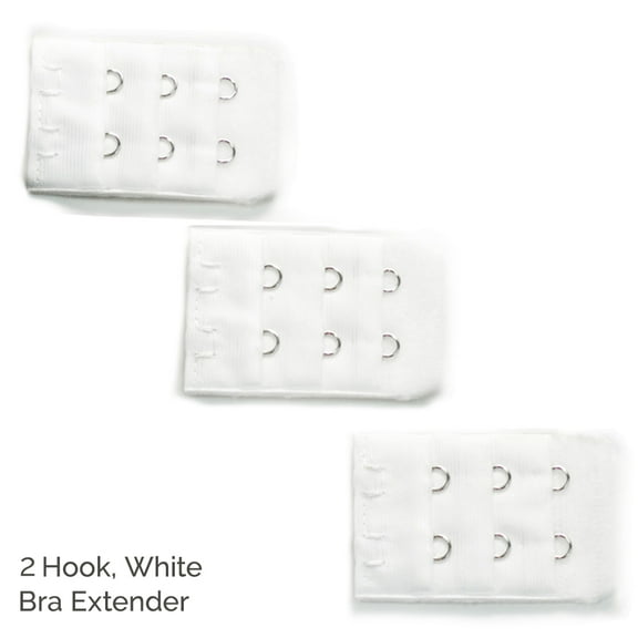 Two-hook Bra Extender 3-pack - white