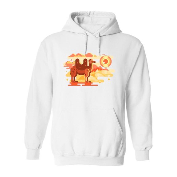 Two-humped Camel In Desert  Hoodie Men -Image by Shutterstock, Male Medium