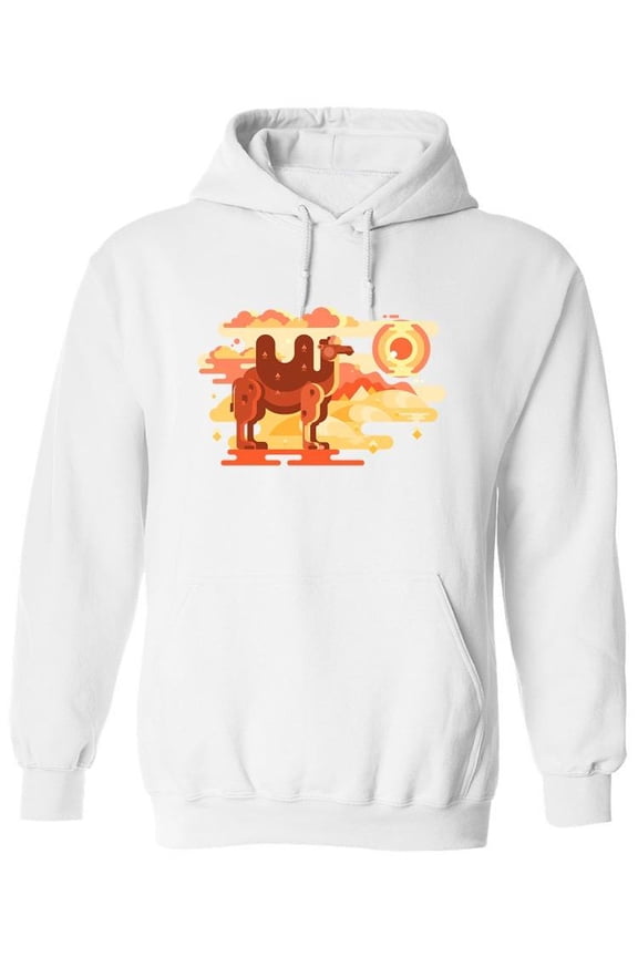Two-humped Camel In Desert Hoodie Men -Image by Shutterstock, Male Medium