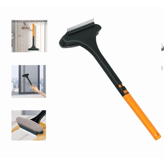Two-in-1 Cleaning Brush, Cleaner, Window Screen Cleaning Brush, For Glass, Sofa & Walls, Thermo-Rubber Squeegee Edge, Wear-Resistant Tool
